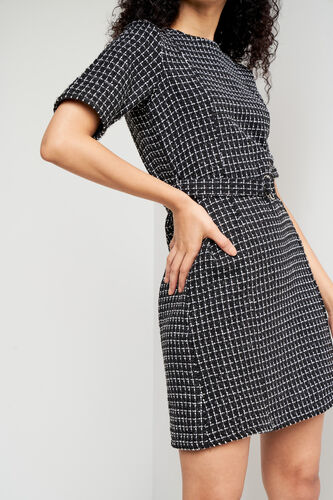 Self Design Straight Dress, Black, image 7