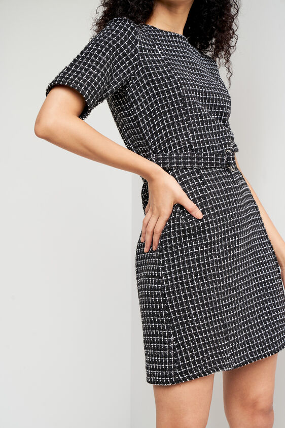 Self Design Straight Dress, Black, image 7