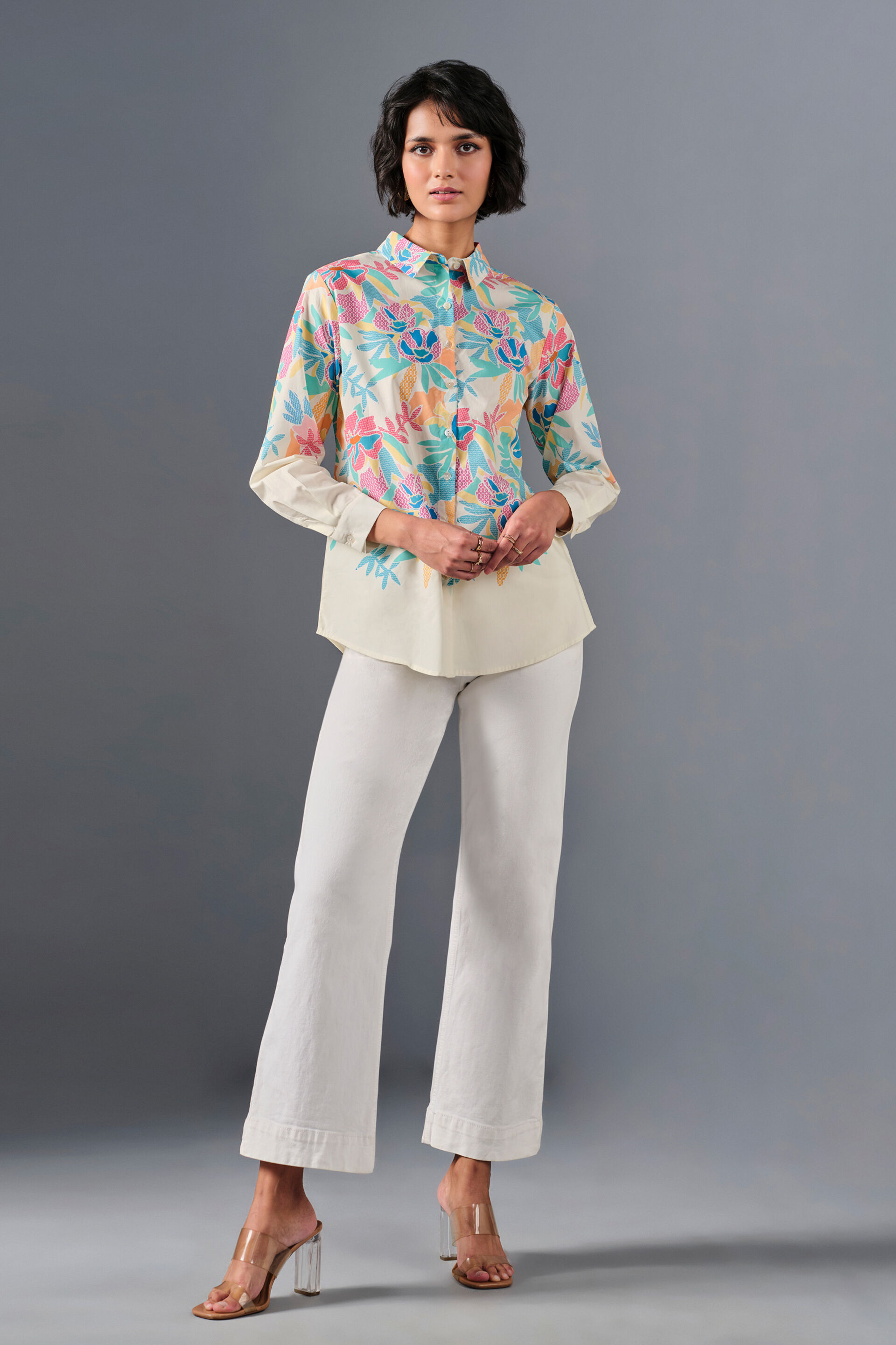 Foliage Cotton Shirt, Multi Color, image 2