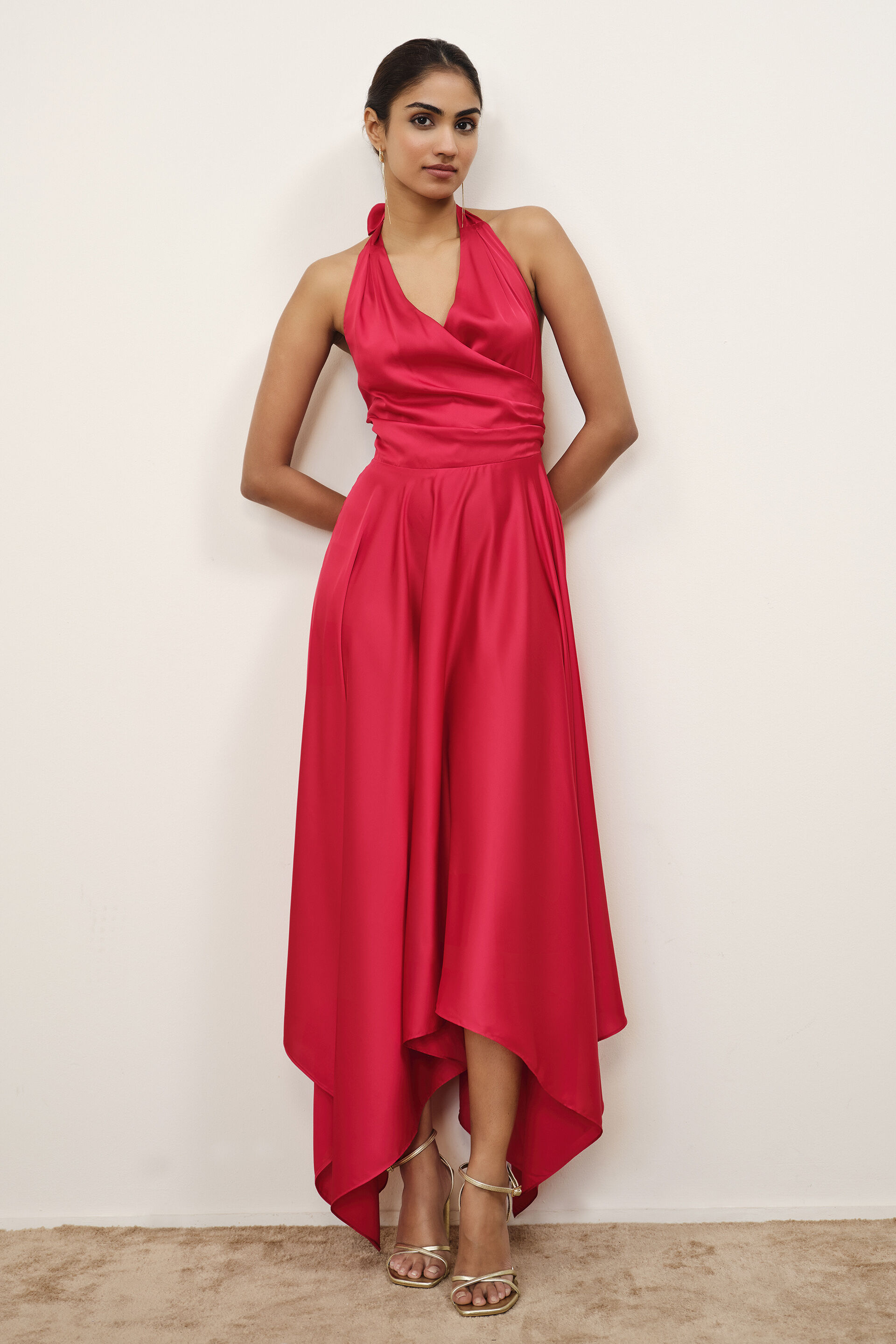 Rose Red Halter Dress