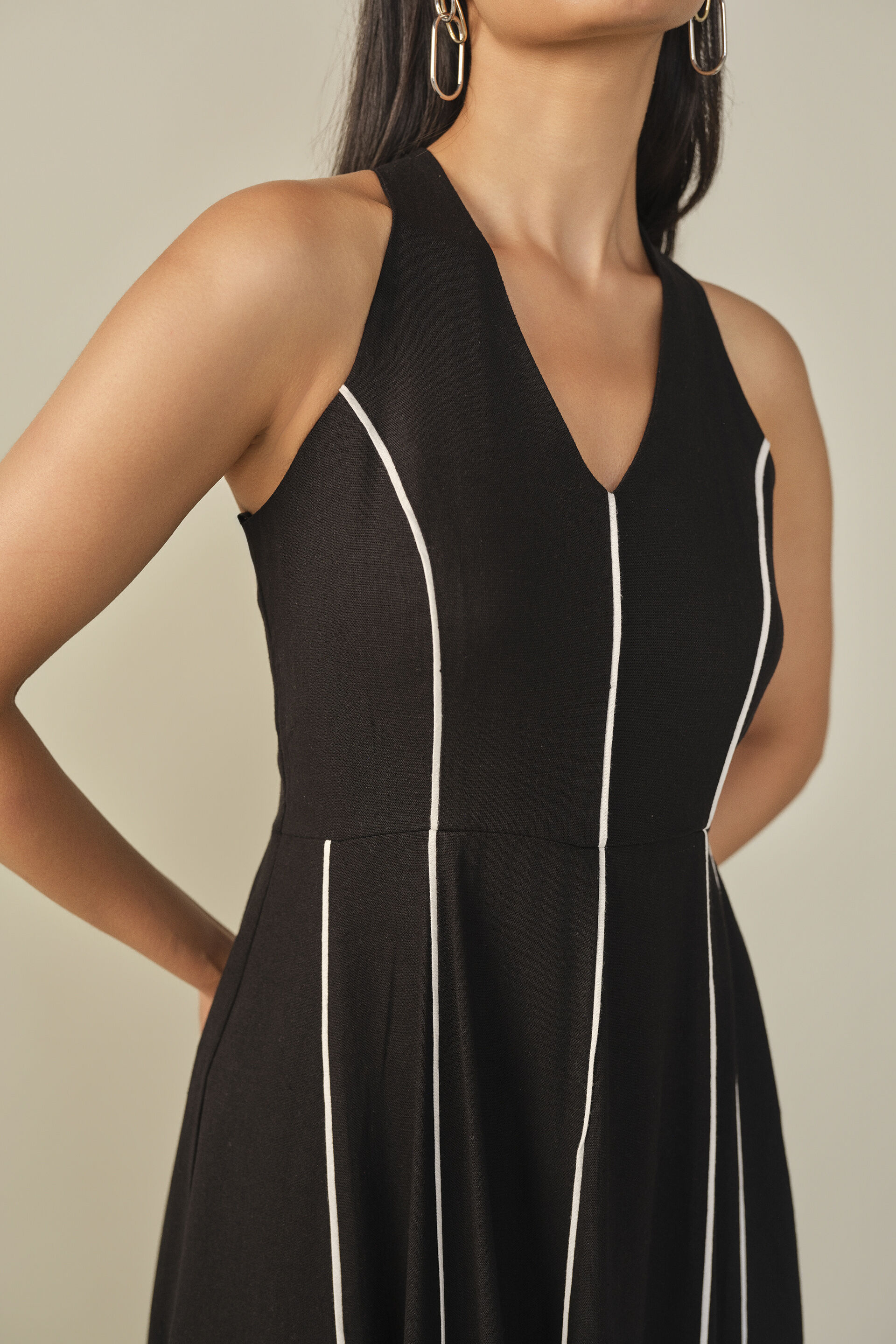 Solid Dress in Black, Black, image 2