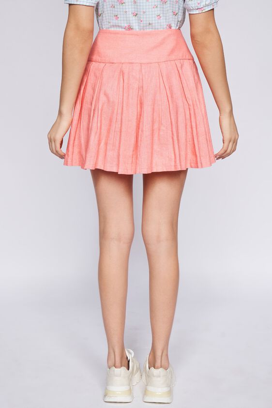 3 - Orange Solid Fit & Flare Skirt, image 3