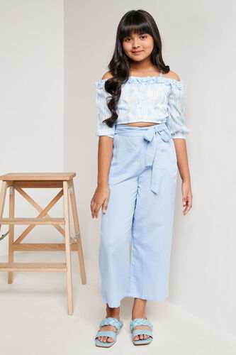 Powder Blue Floral Straight Suit, Powder Blue, image 3