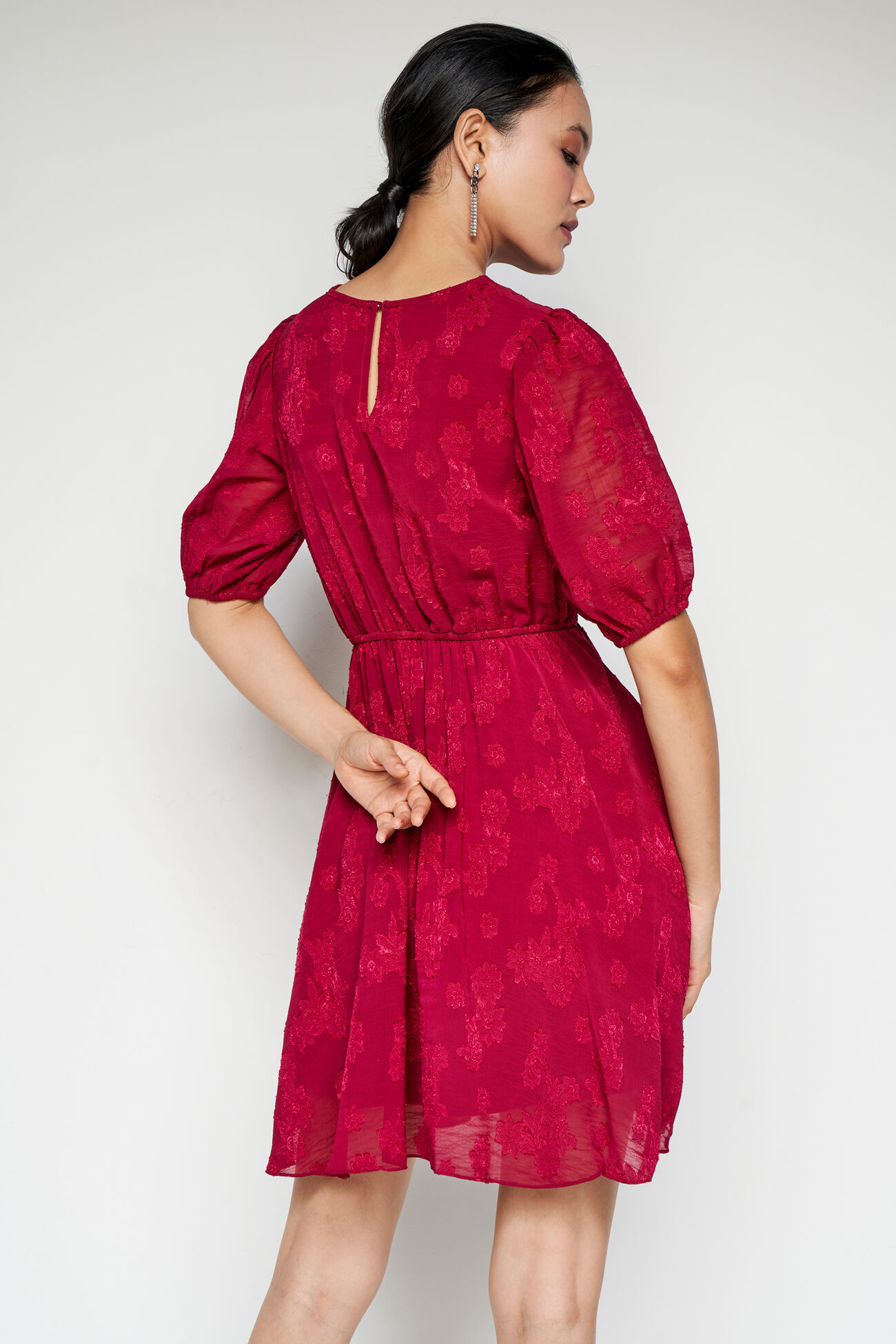 Cranberry Core Dress, Maroon, image 6