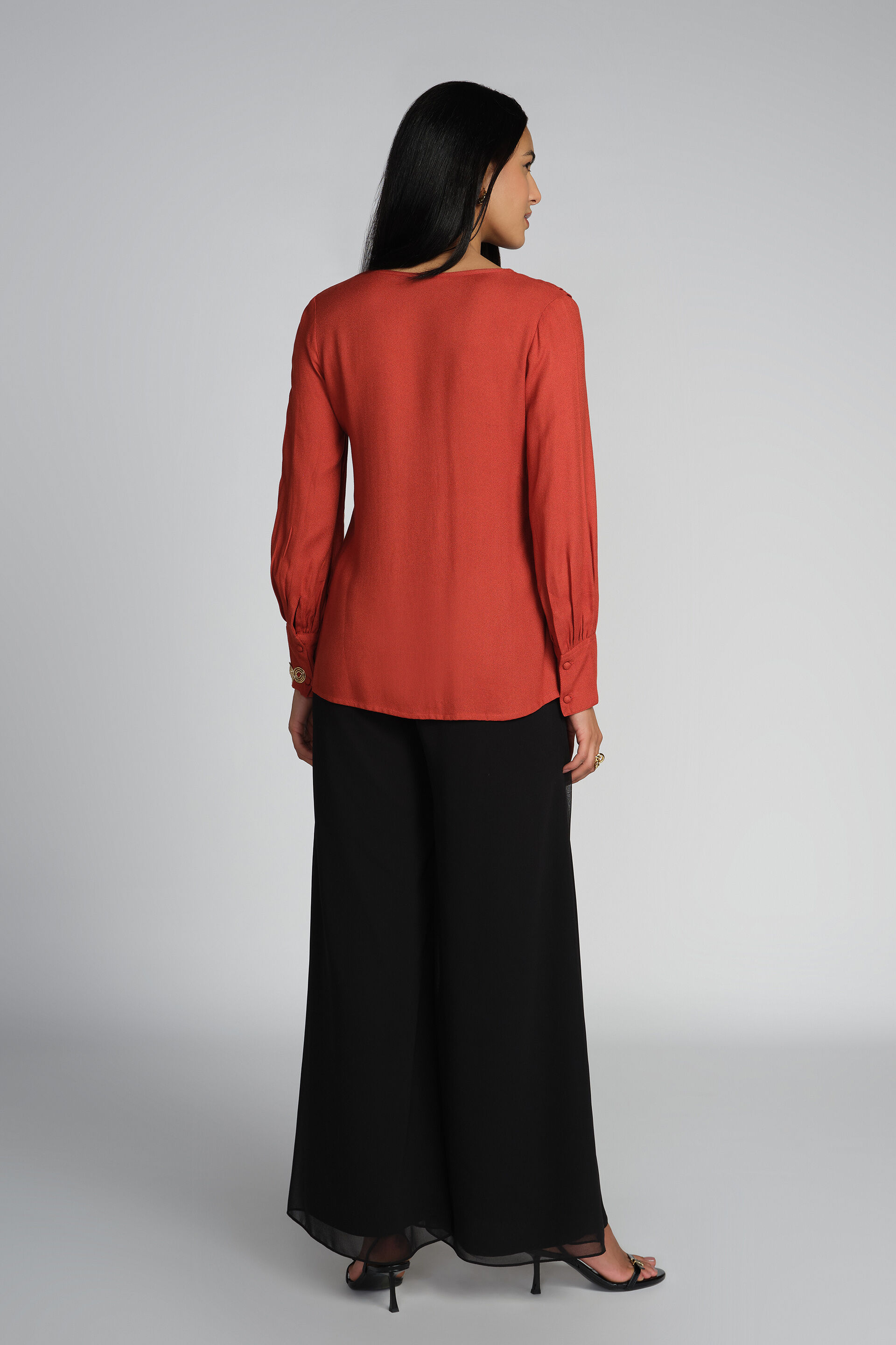 Sunset Ruffle Top, Rust, image 4