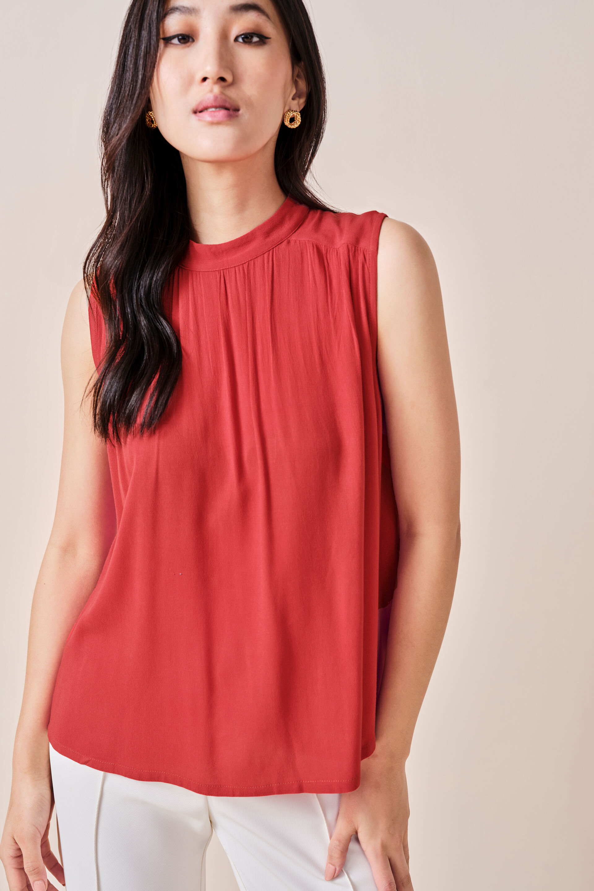 Valencia Viscose Top, Orange, image 7