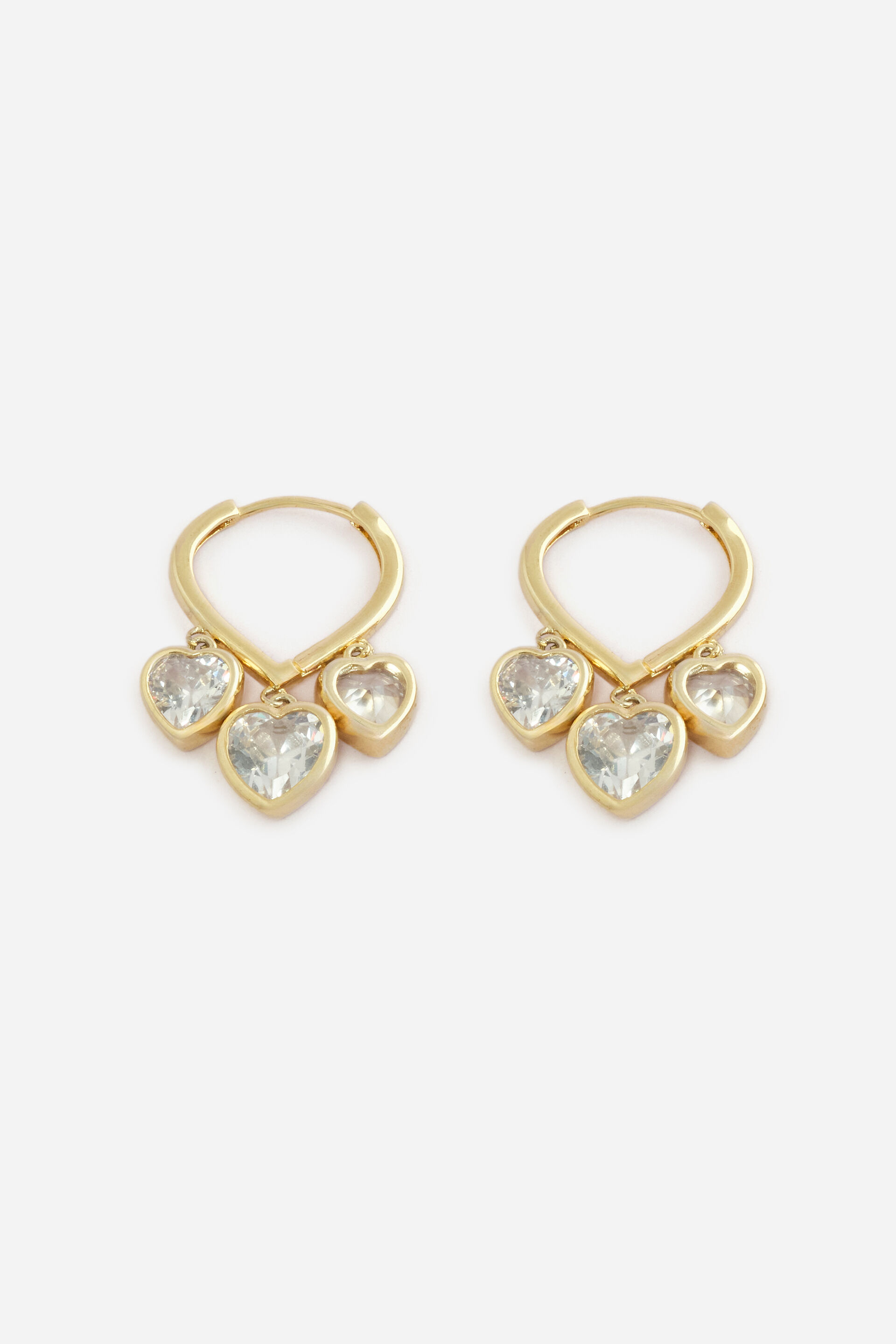 Heart Charm Huggie Earrings, , image 1