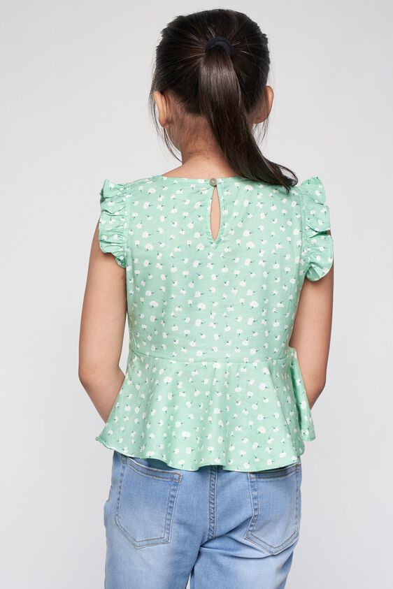 4 - Sage Green Floral Peplum Top, image 4