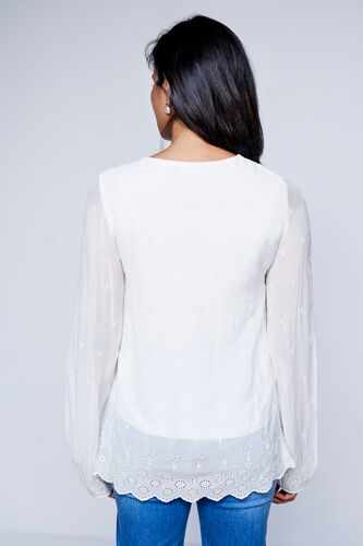Flounce Top, White, image 3