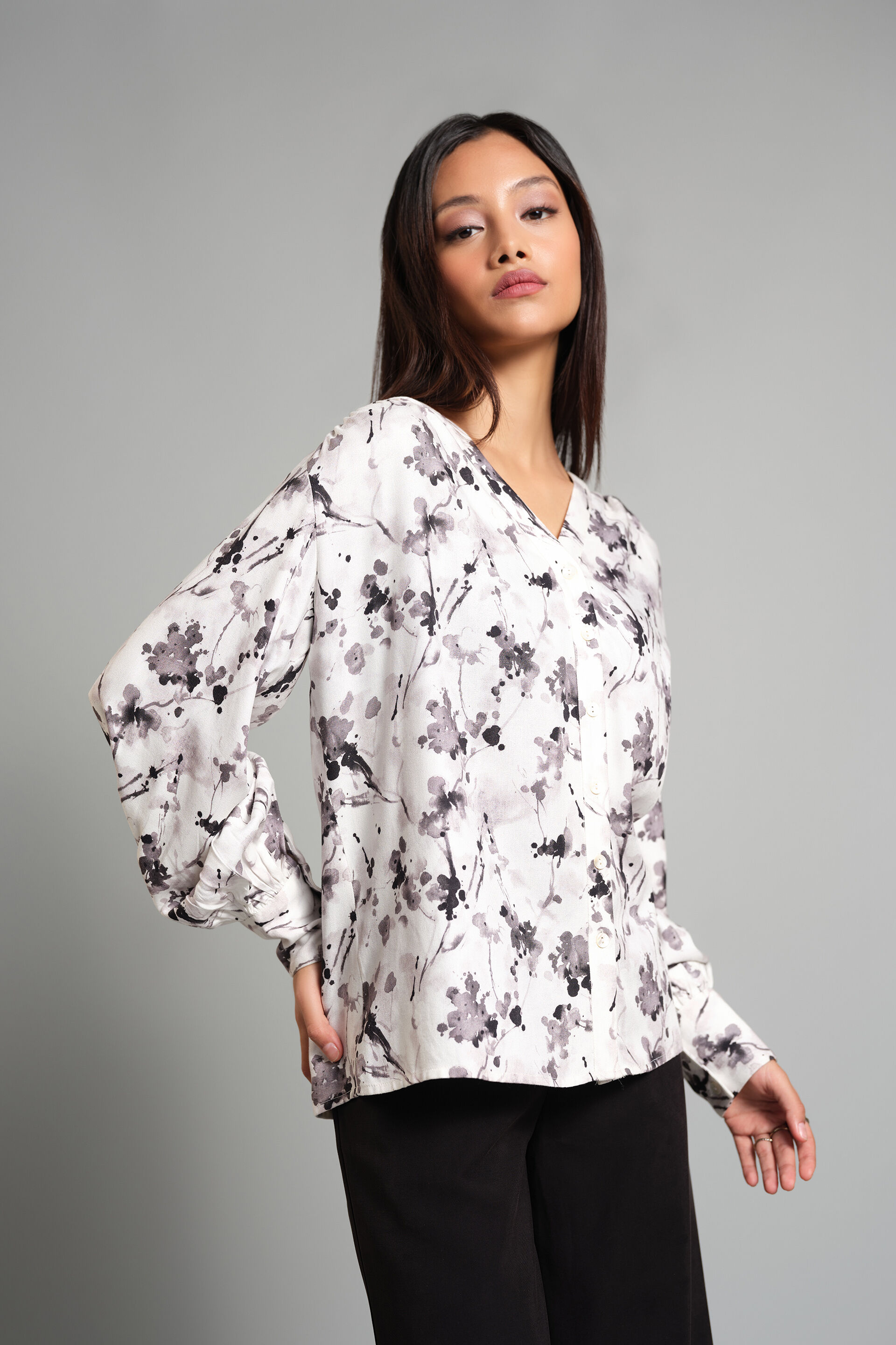 Mountain Flower Top, White, image 1