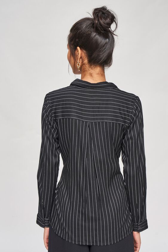 5 - Black and White Striped Tie-Up Top, image 5