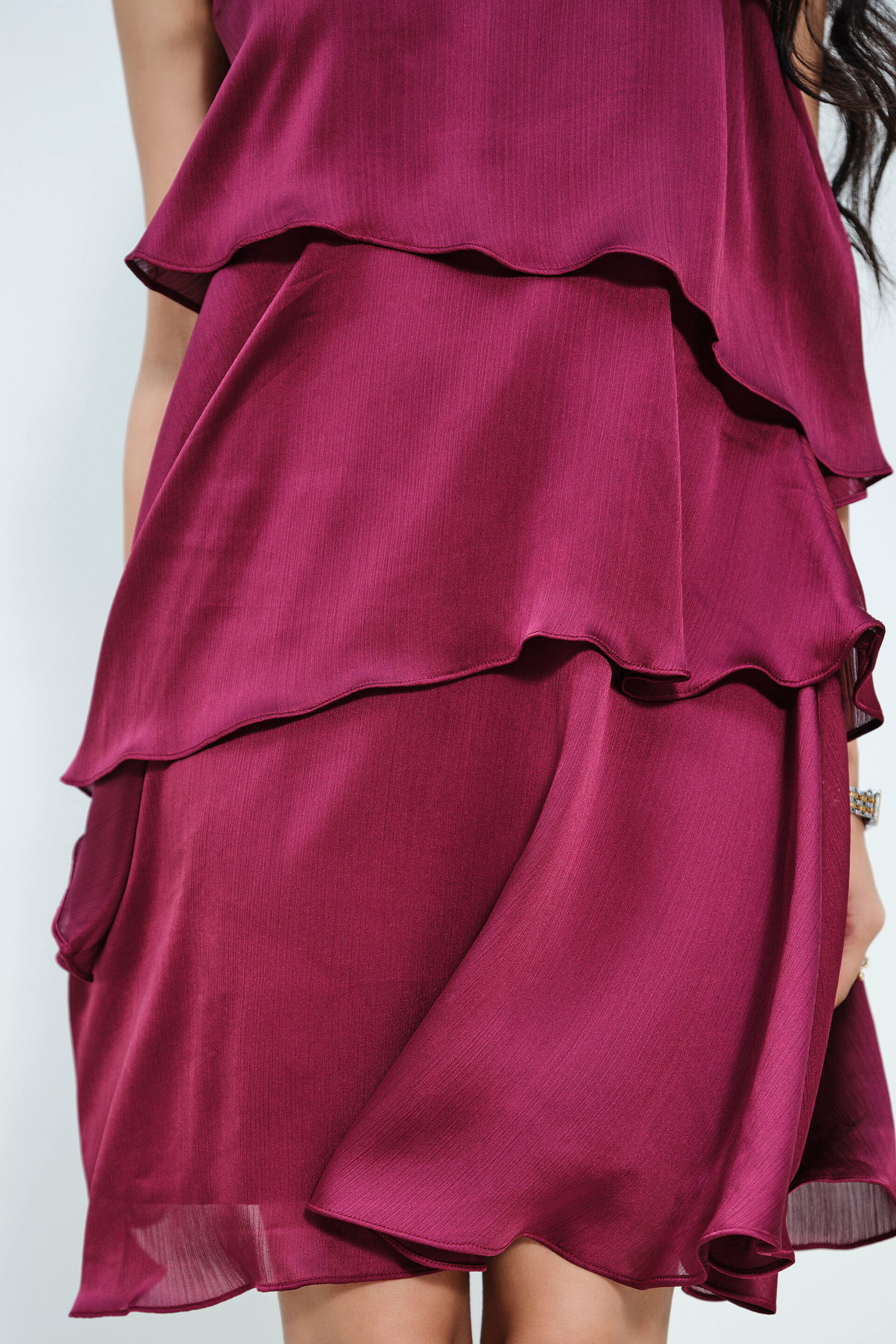 Merlot Tiered Dress, Wine, image 5