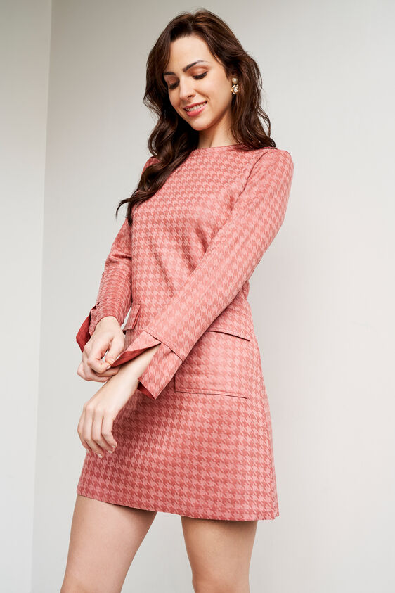 Pink Abstract Straight Dress, Pink, image 1