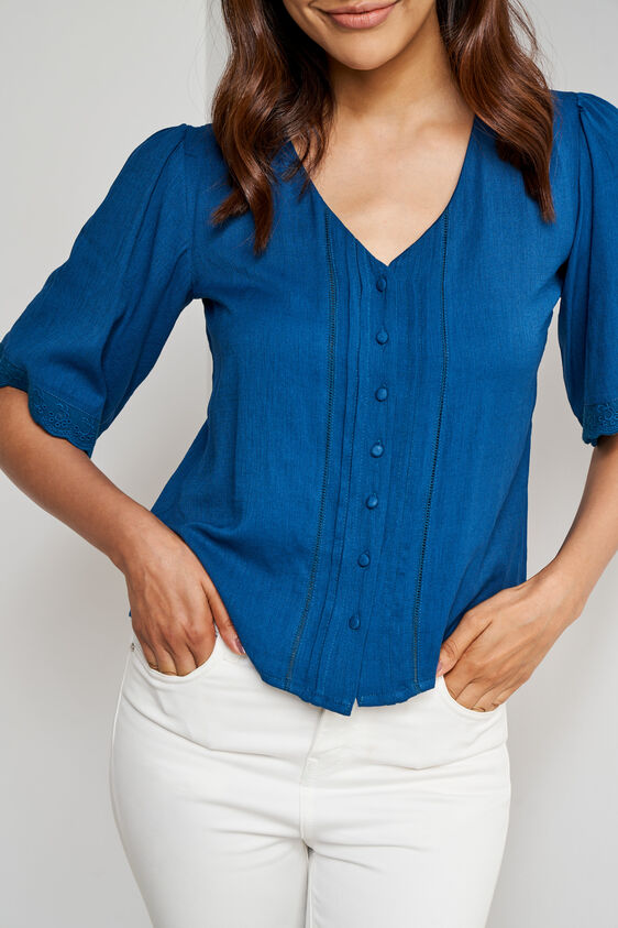 Teal Solid Curved Top, Teal, image 5
