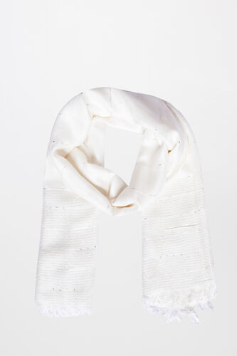 White Viscose Scarf, , image 1