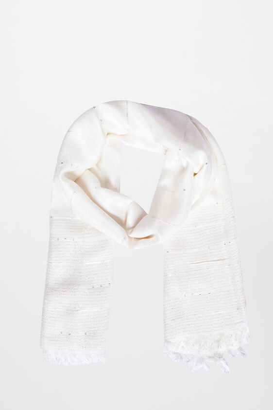 White Viscose Scarf, , image 1