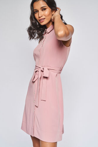 Pink Solid Dress, Pink, image 3