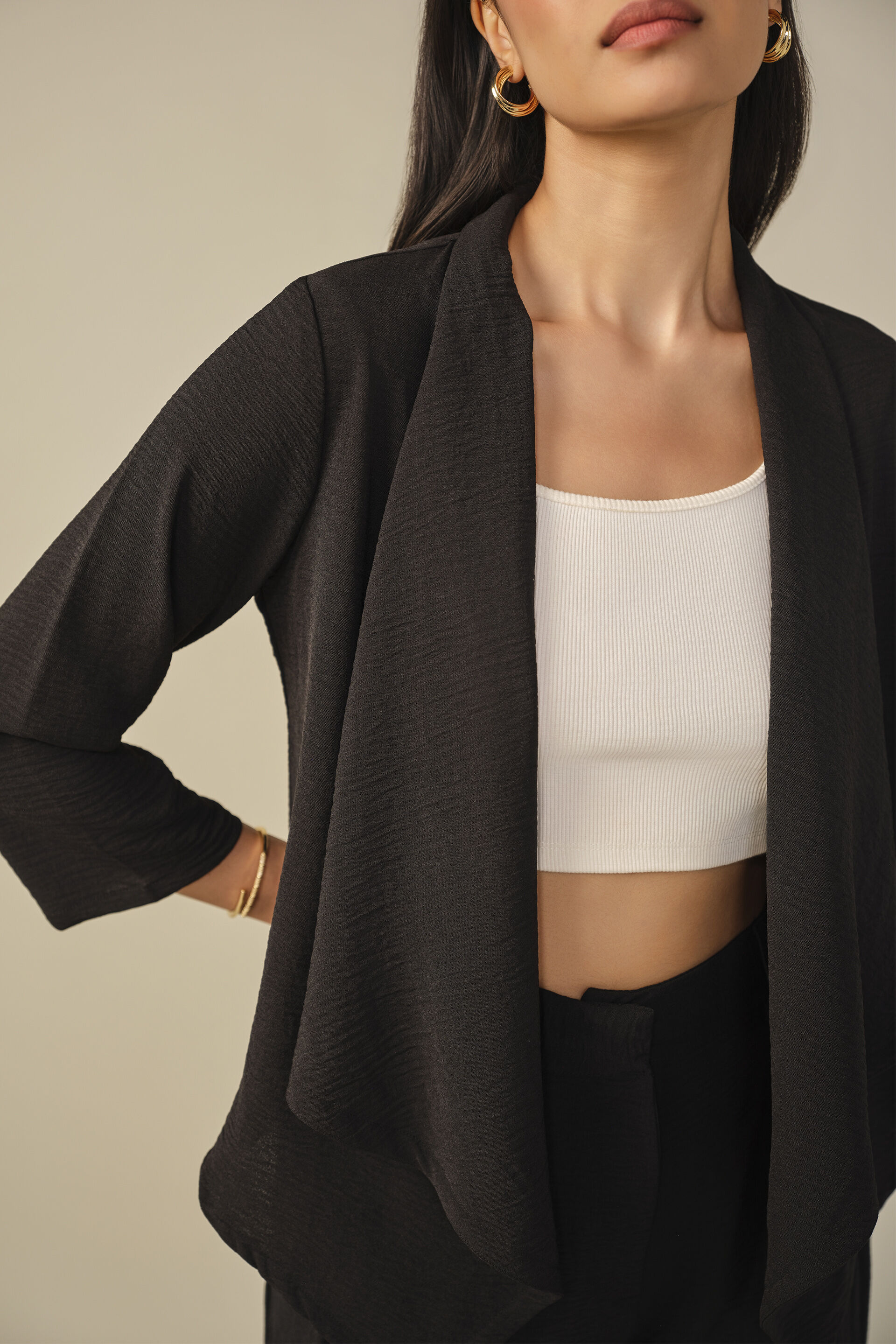 Solid Shrug in Black, Black, image 2