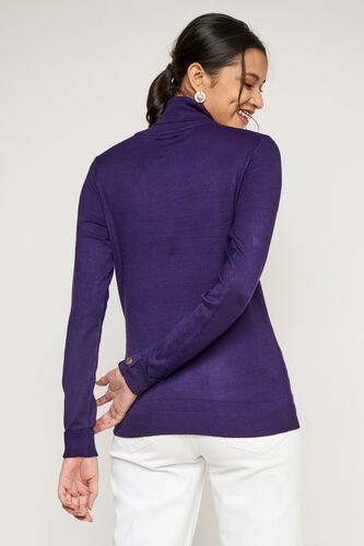 Purple Solid Straight Top, Purple, image 3
