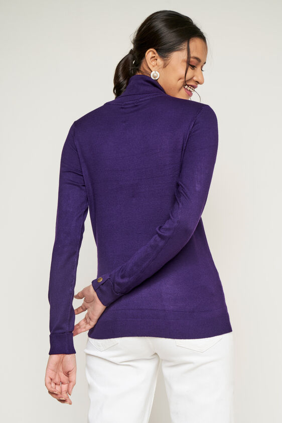 Purple Solid Straight Top, Purple, image 3
