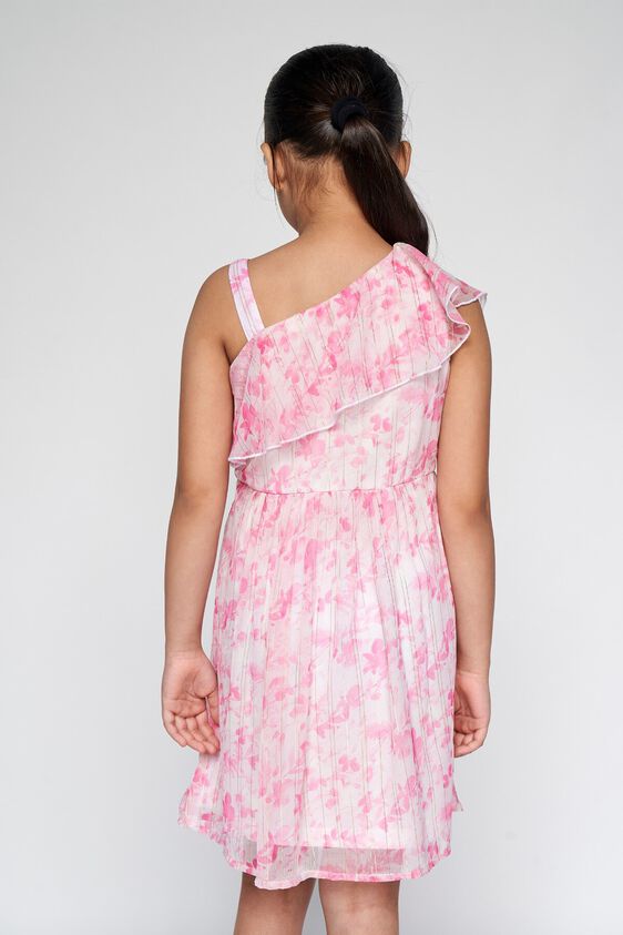 5 - Pink Floral Ruffled Fit and Flare Dress, image 5