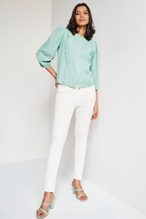 Sage Green Solid Straight Top, Sage Green, image 1