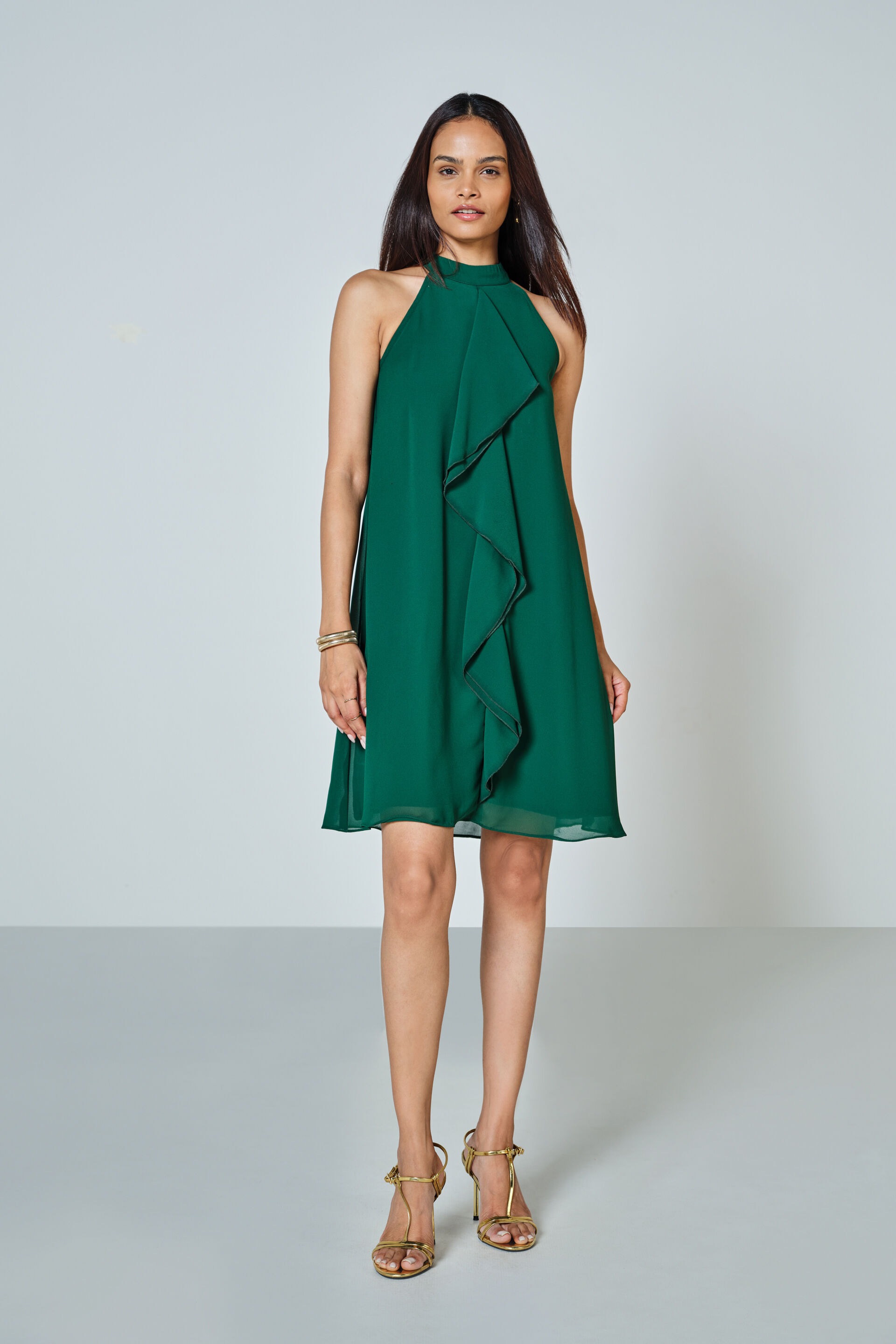 Solid Emerald Green Dress, Green, image 1