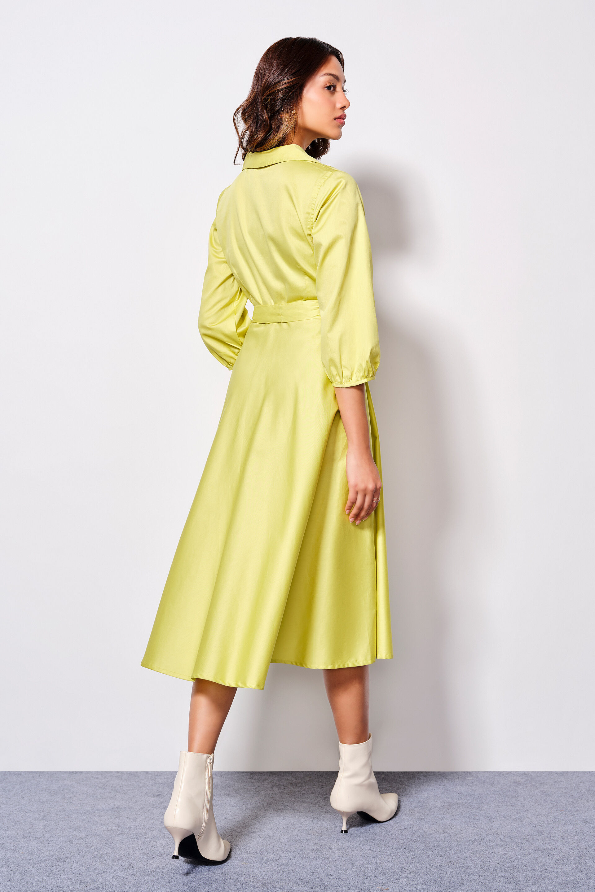 Zesty Citrus Cotton Dress, Lime, image 5