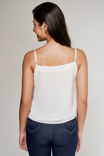 Short Length Straight Blouson Top, White, image 3