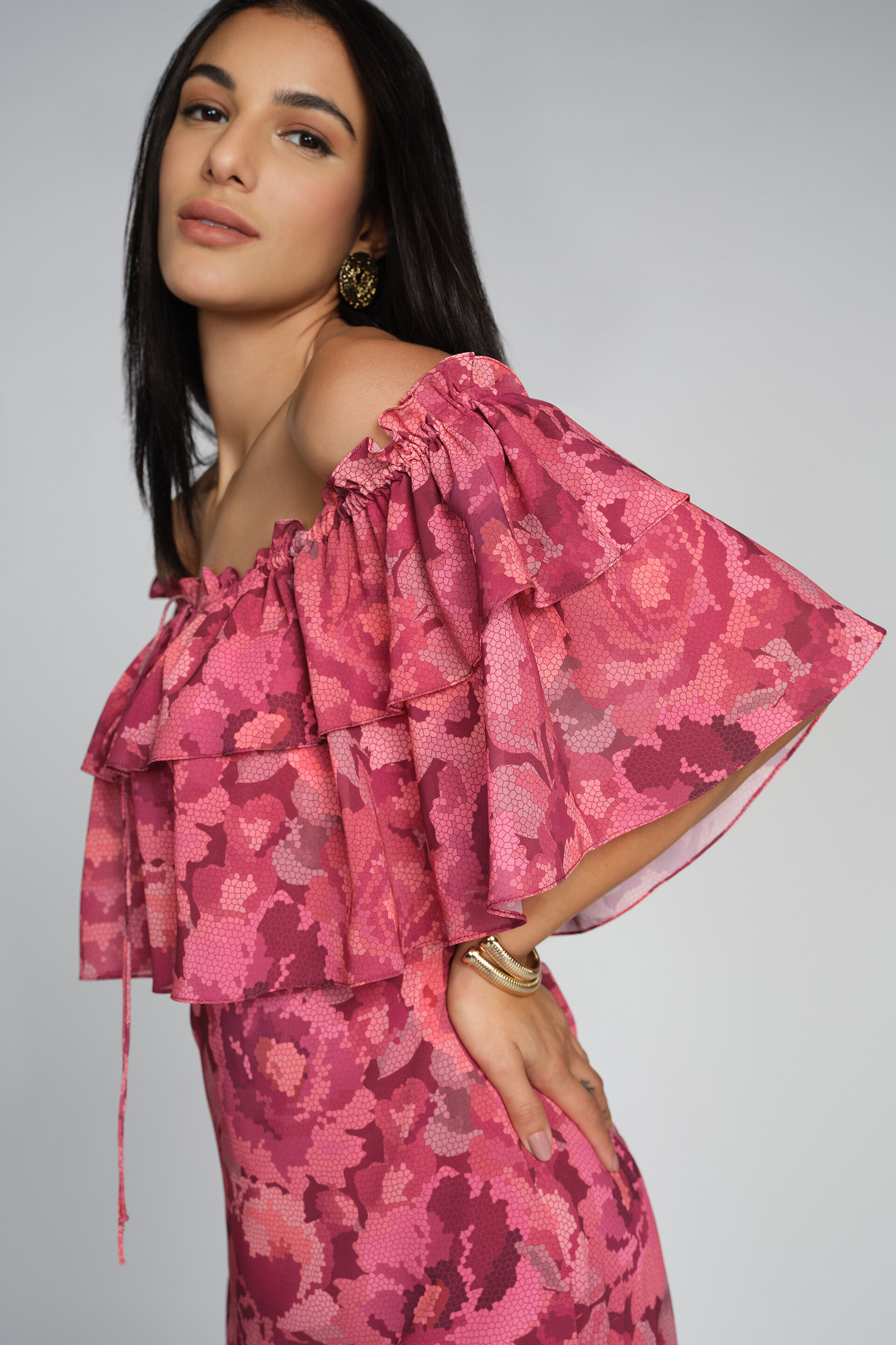 Priscilla Printed Dress, Pink, image 3