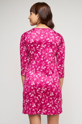 Wine Floral Straight Dress, Wine, image 4