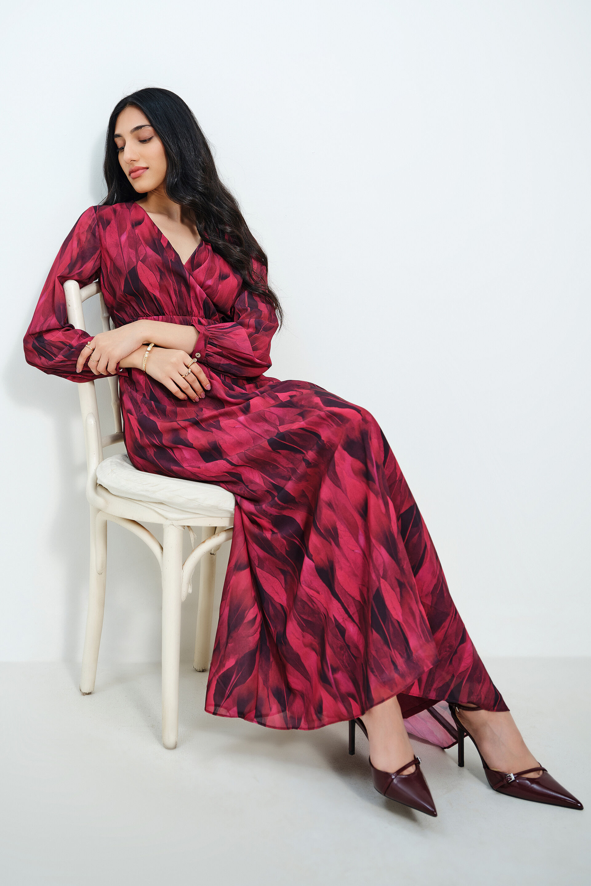 Maroon Mirage Dress, Maroon, image 2