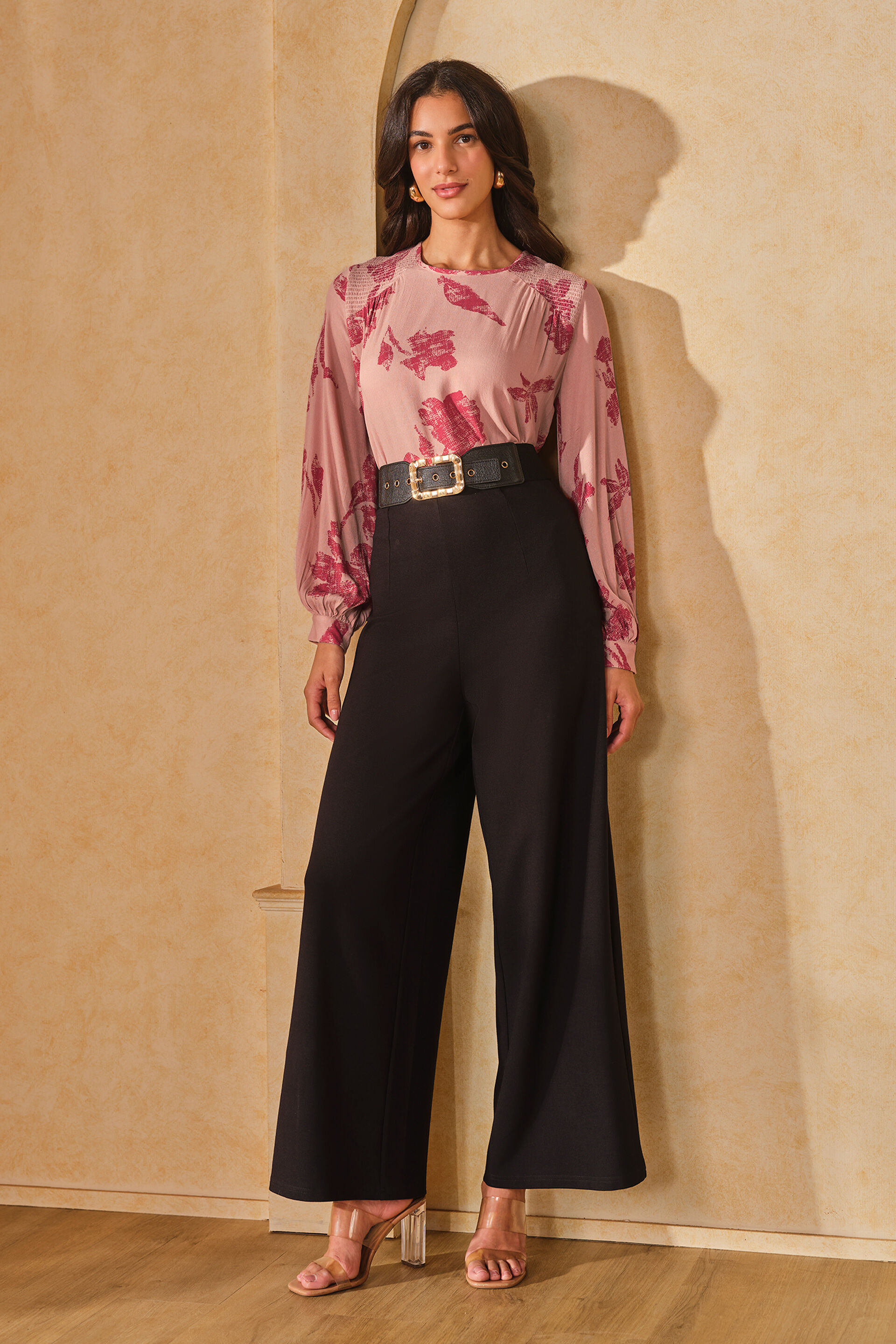 Peachy Petal Viscose Top, Peach, image 2