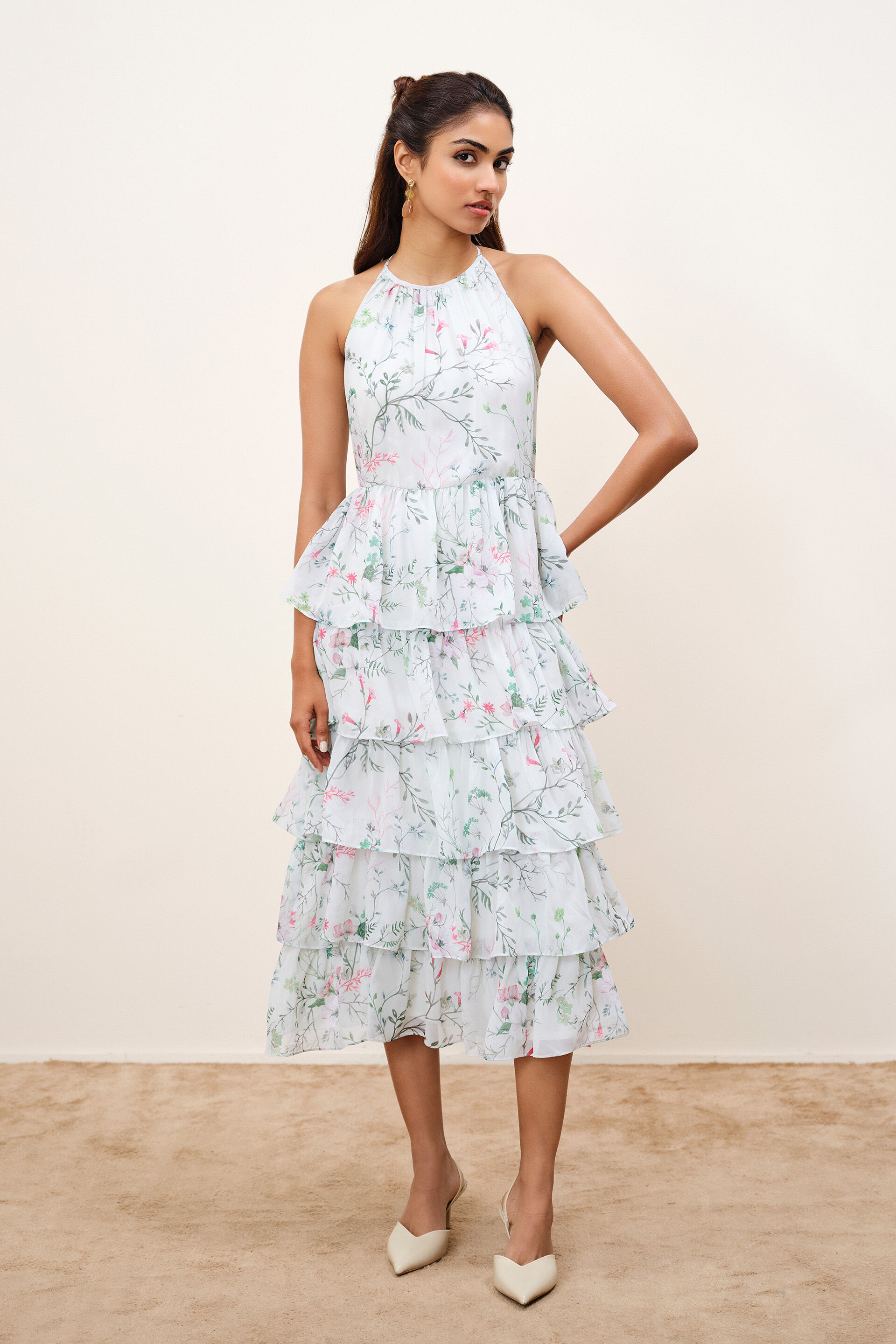 Vintage Mint Tiered Dress, Mint, image 1