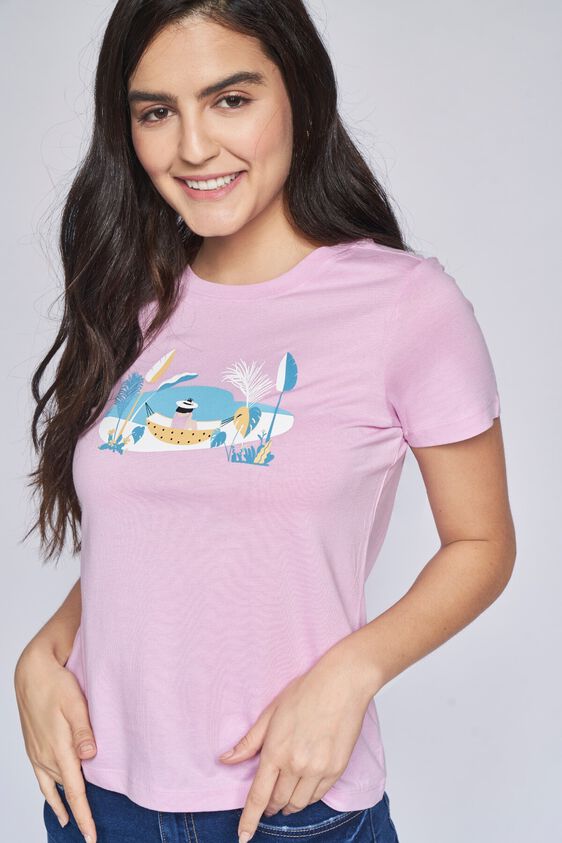 2 - Lilac Graphic Straight Top, image 2