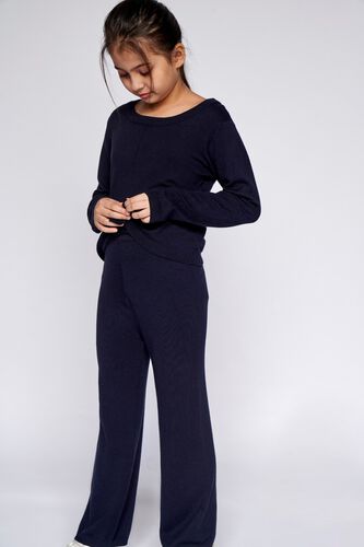 3 - Navy Blue Solid Tie Ups Co-ordinate Set, image 3