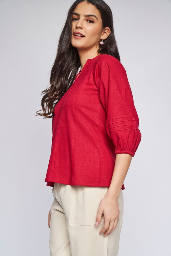 5 - Red Solid Straight Top, image 5