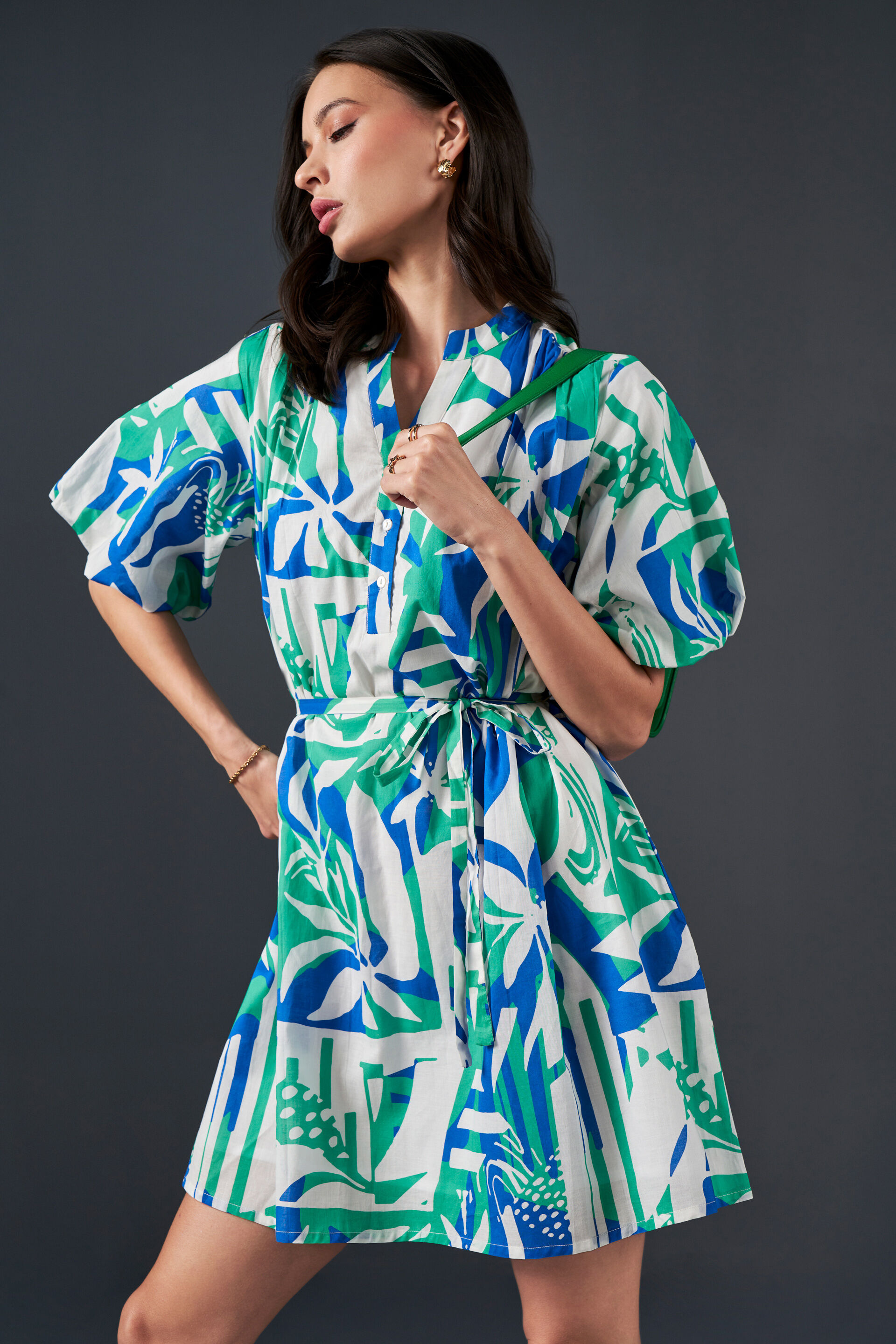 Meadows Cotton Dress, Blue, image 4