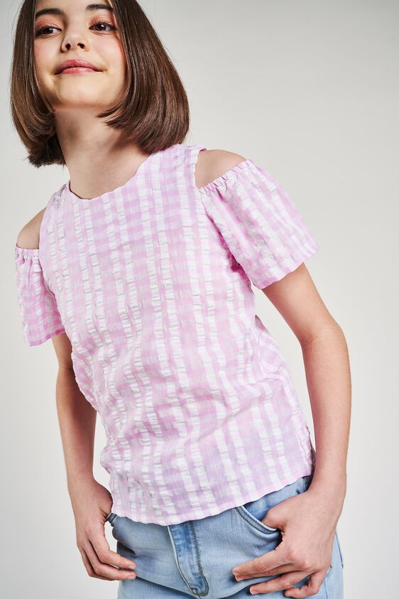 1 - Pink Checked A-Line Top, image 1