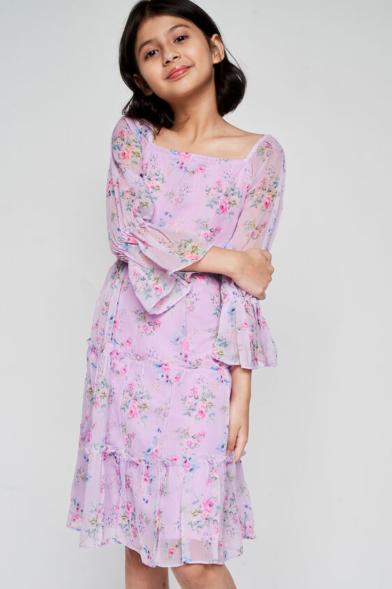 Purple Floral Love Dress, Purple, image 4