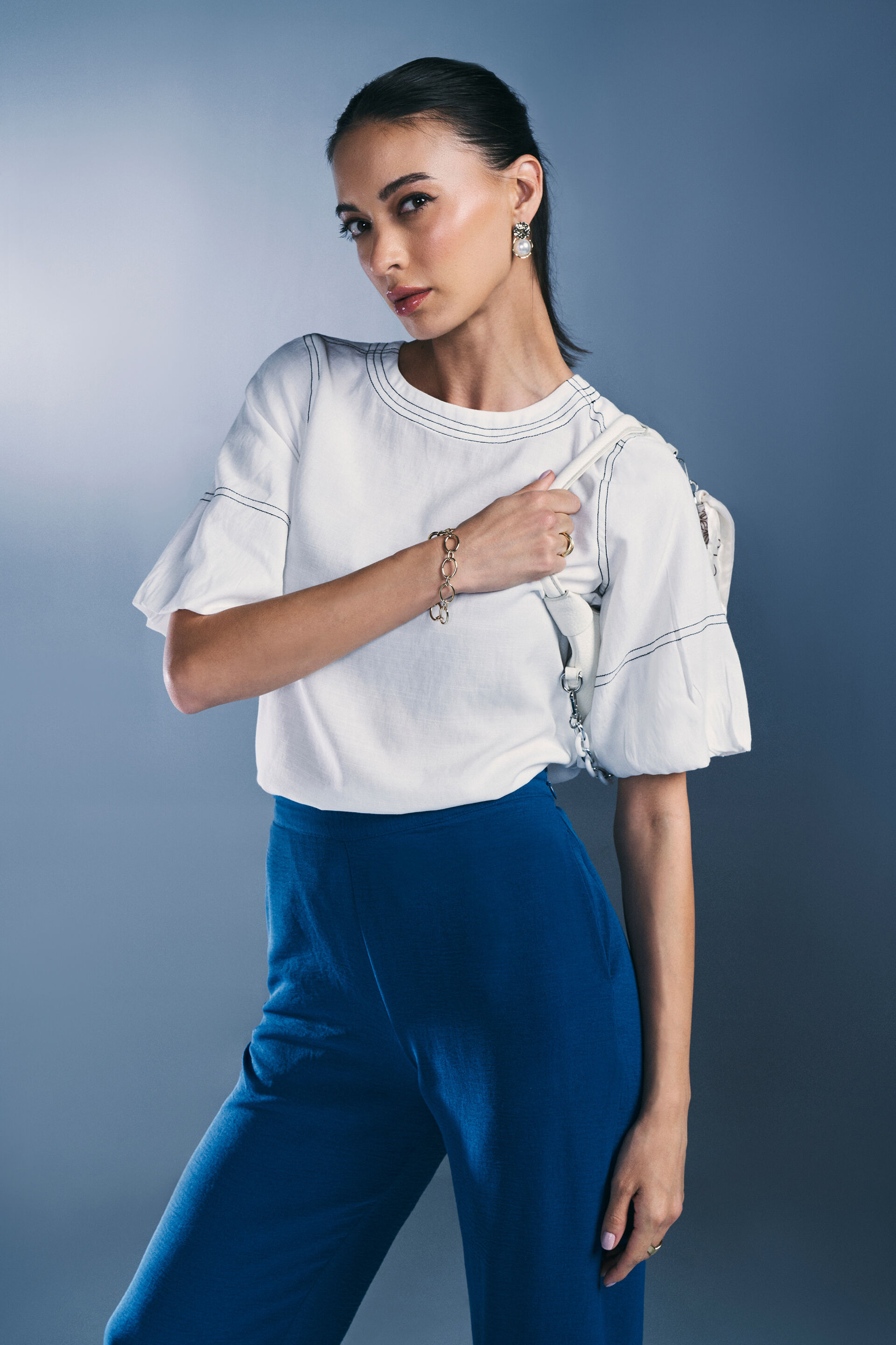 Whitney Rayon Top, White, image 4