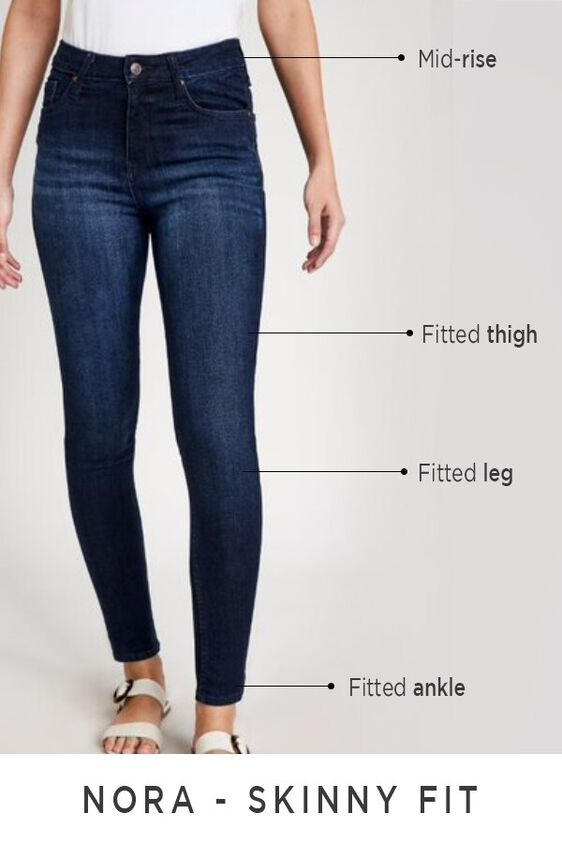 6 - Nora Mid Rise Skinny Blue Jeans, image 6
