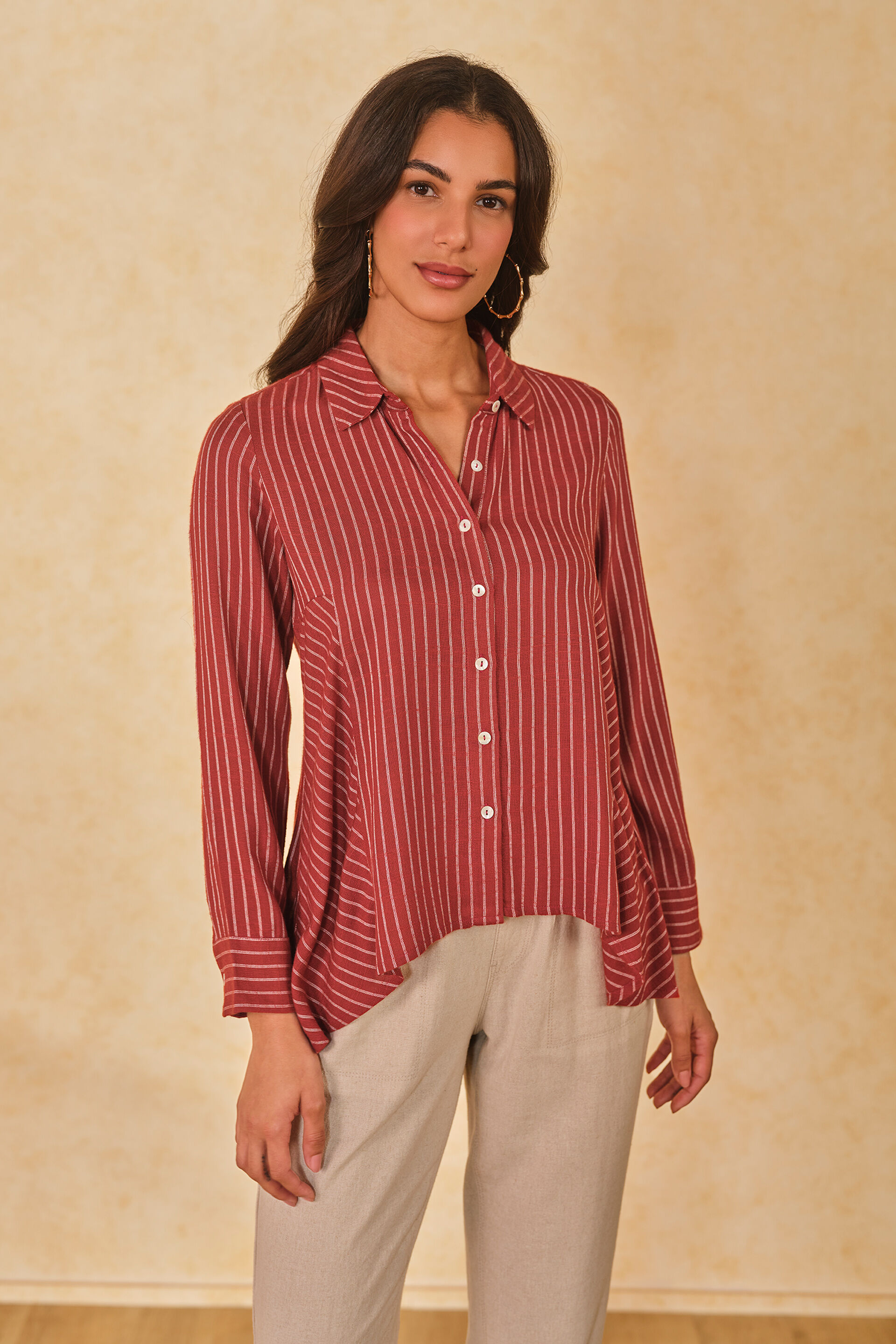 Copper Concave Viscose Top, Rust, image 1