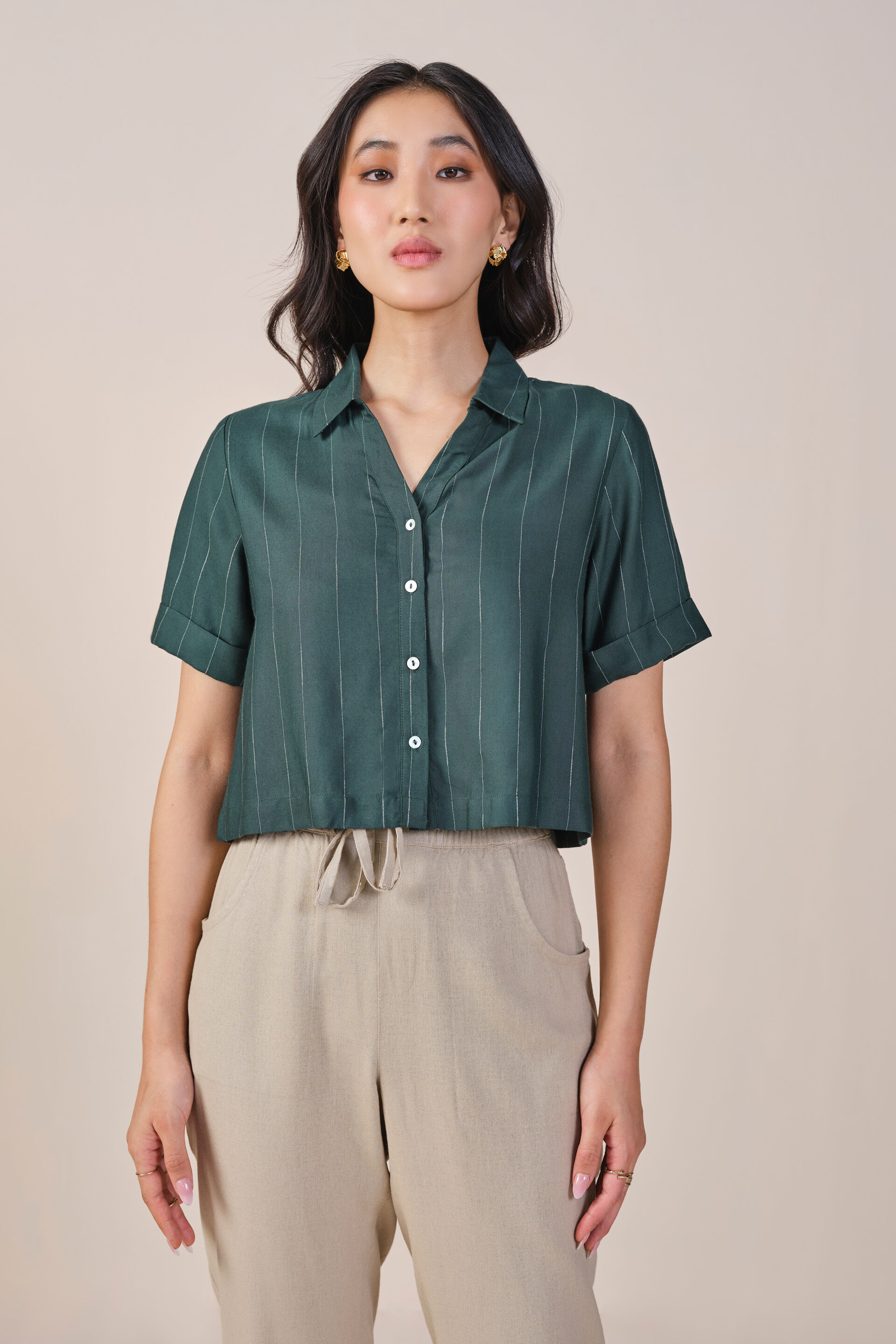 Lagoon Rayon Shirt, Green, image 1