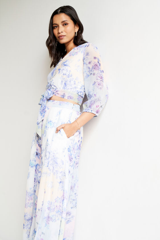Multi Floral Crop Top-Pallazo Set, Multi Color, image 6