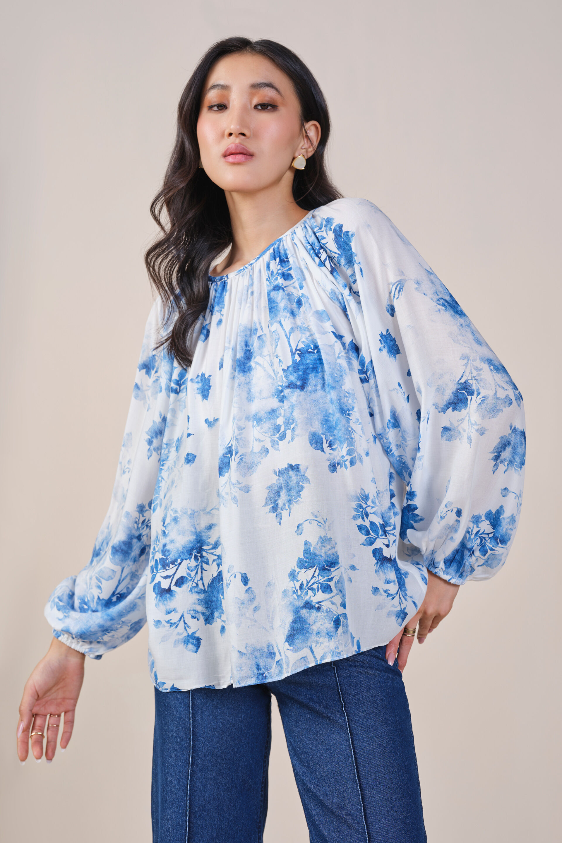 Delicate Florals Modal Top, Blue, image 7