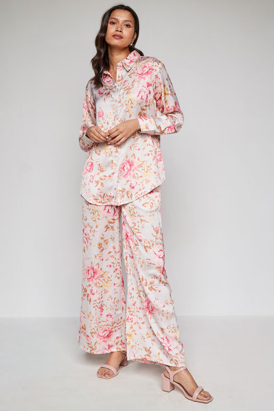 Pink and White Floral Curved Set-2, Pink, image 1