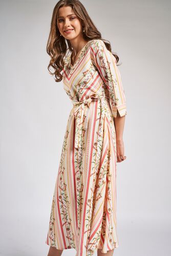 6 - Pink - White Floral Fit and Flare Dress, image 6