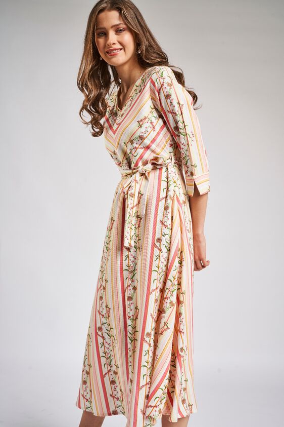 6 - Pink - White Floral Fit and Flare Dress, image 6