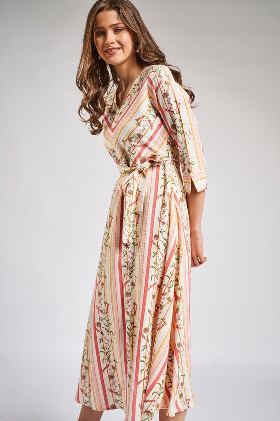 6 - Pink - White Floral Fit and Flare Dress, image 6